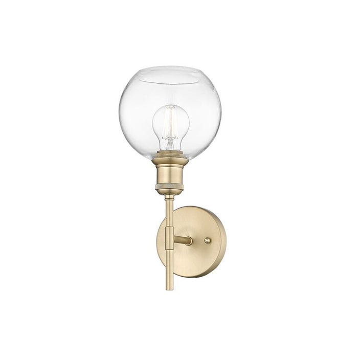 Golden Axel 1-Light Wall Sconce, Bronze/Clear Glass