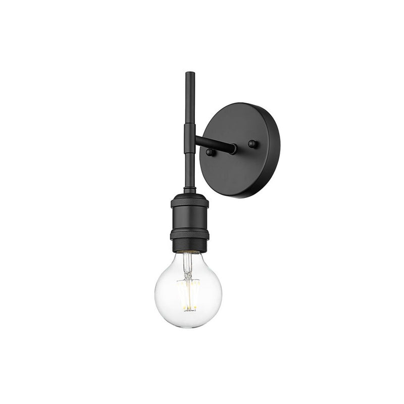 Golden Lighting Axel 1-Light Wall Sconce, Matte Black/No Shade