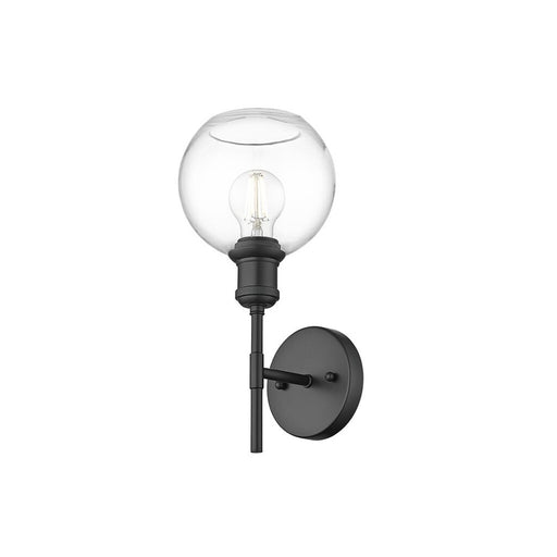 Golden Axel 1-Light Wall Sconce, Matte Black/Clear Glass - 1945-1WBLK-GLOBE-CLR