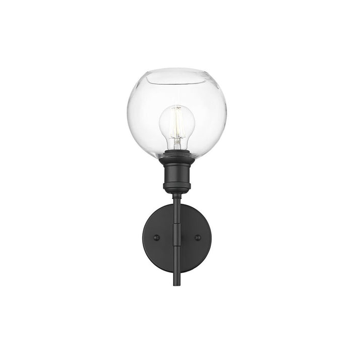 Golden Axel 1-Light Wall Sconce, Matte Black/Clear Glass