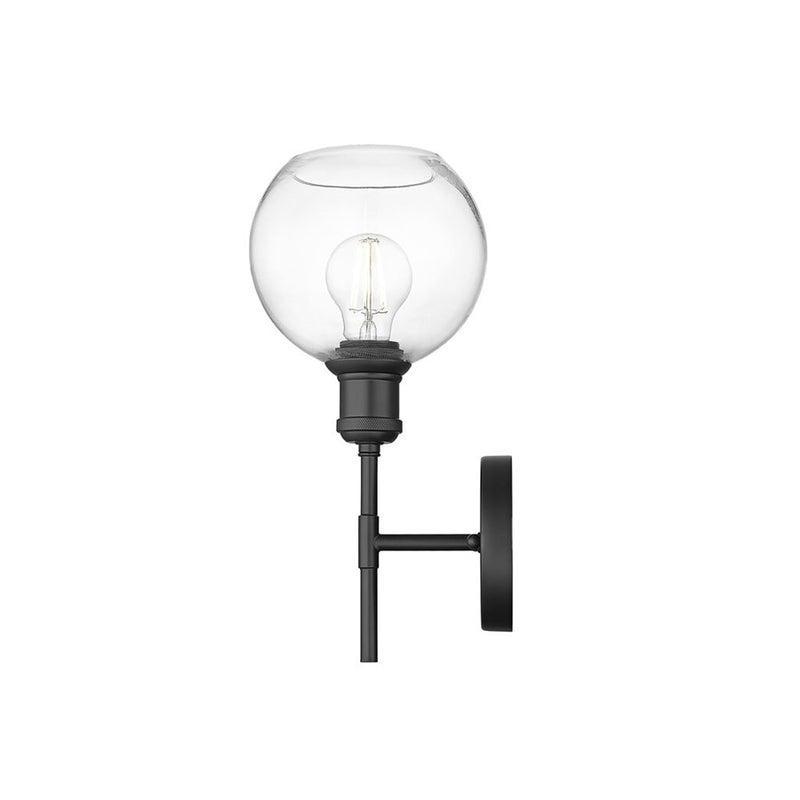 Golden Axel 1-Light Wall Sconce, Matte Black/Clear Glass