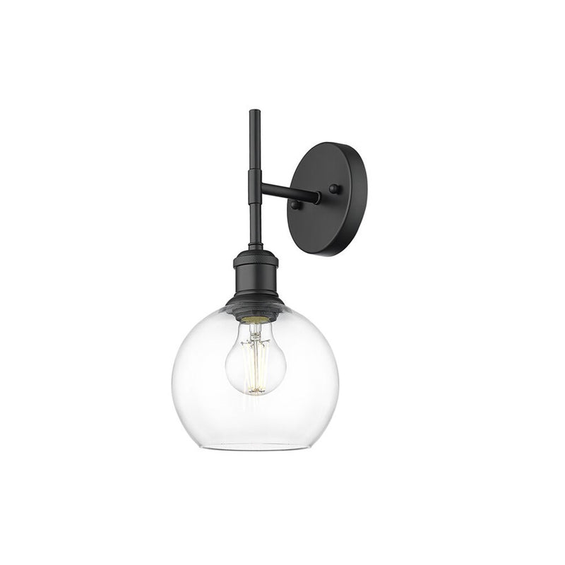 Golden Axel 1-Light Wall Sconce, Matte Black/Clear Glass