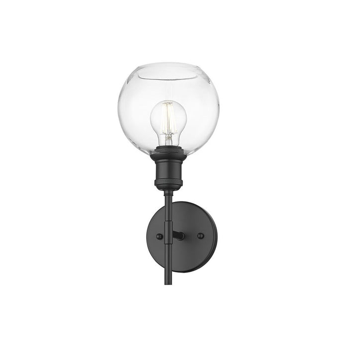 Golden Axel 1-Light Wall Sconce, Matte Black/Clear Glass