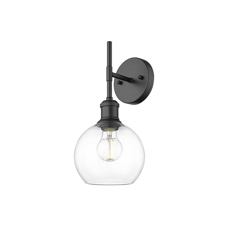 Golden Axel 1-Light Wall Sconce, Matte Black/Clear Glass