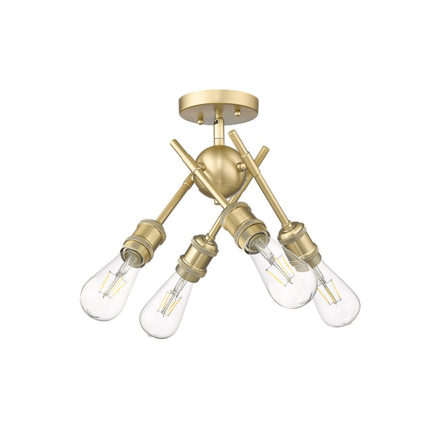 Golden Axel 4-Light Semi-Flush, Brushed Champagne Bronze/No Shade - 1945-SFBCB