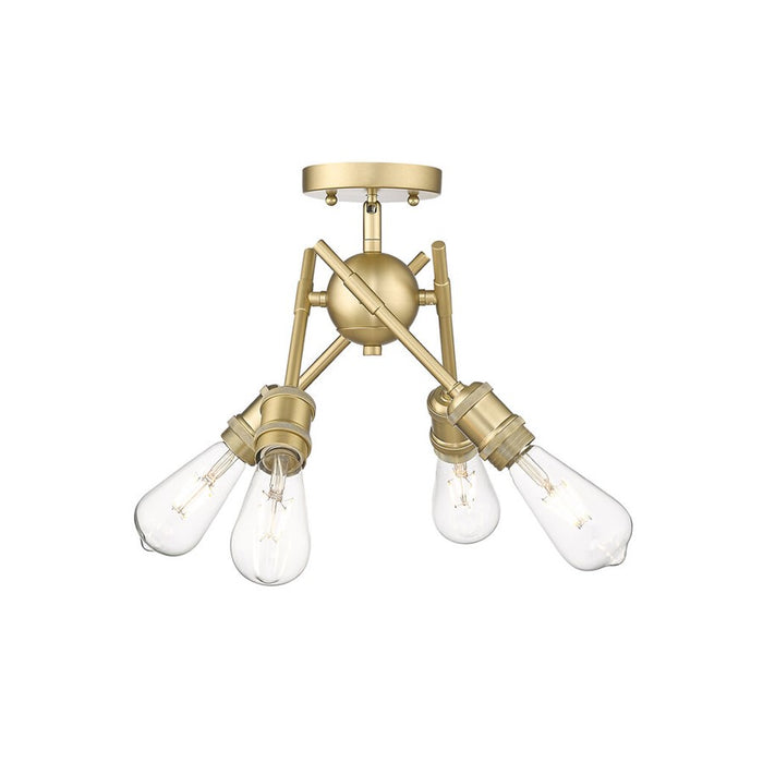 Golden Axel 4-Light Semi-Flush, Brushed Champagne Bronze/No Shade