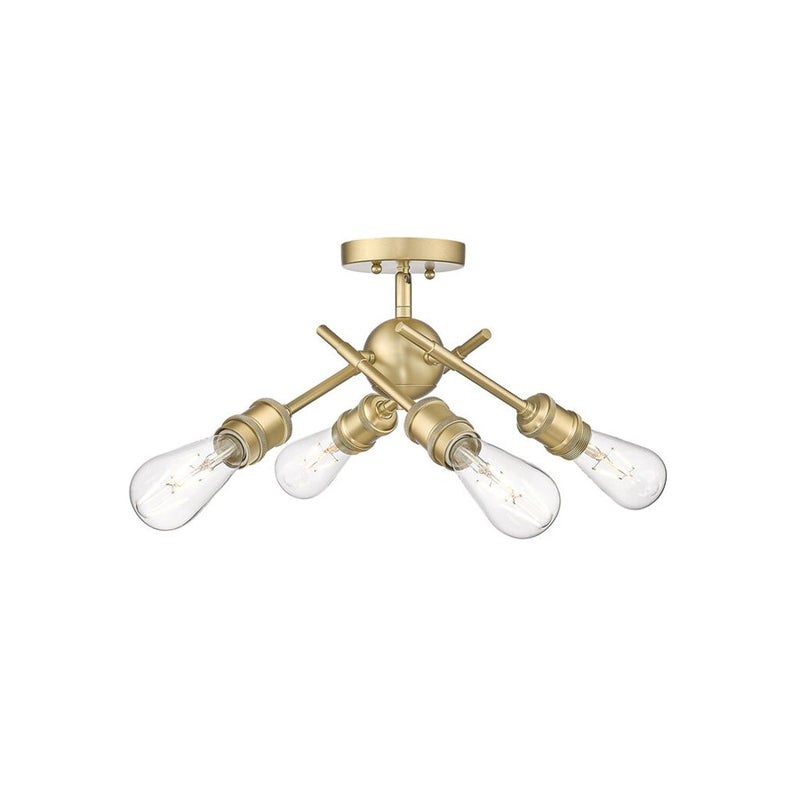 Golden Axel 4-Light Semi-Flush, Brushed Champagne Bronze/No Shade