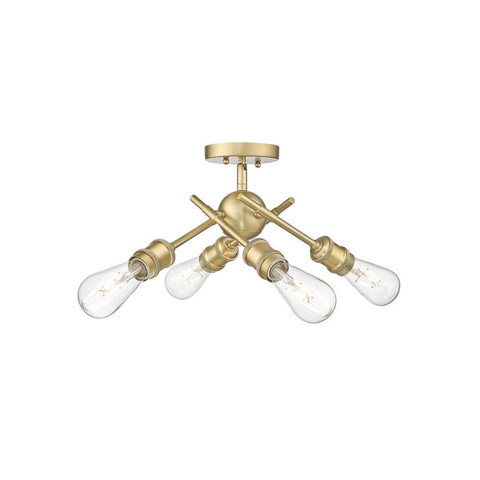 Golden Axel 4-Light Semi-Flush, Brushed Champagne Bronze/No Shade