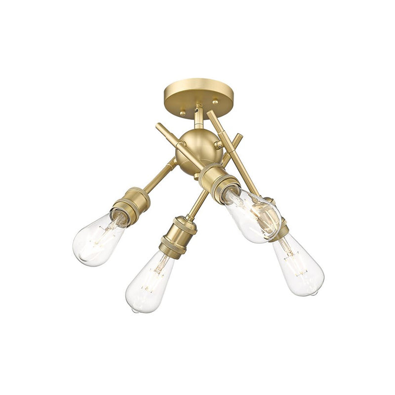 Golden Axel 4-Light Semi-Flush, Brushed Champagne Bronze/No Shade
