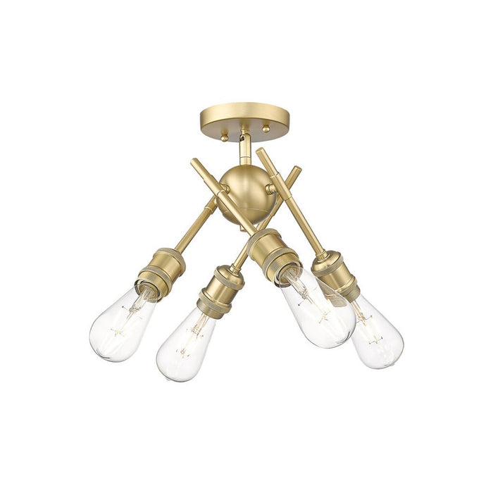 Golden Axel 4-Light Semi-Flush, Brushed Champagne Bronze/No Shade