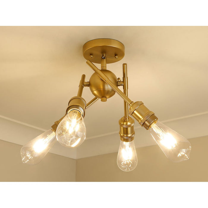 Golden Axel 4-Light Semi-Flush, Brushed Champagne Bronze/No Shade