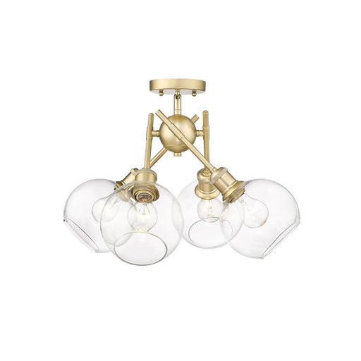 Golden Axel 4-Lt Semi-Flush, Champagne Bronze/Clear Glass