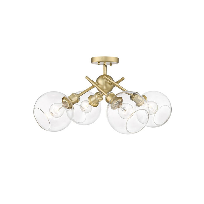 Golden Axel 4-Lt Semi-Flush, Champagne Bronze/Clear Glass