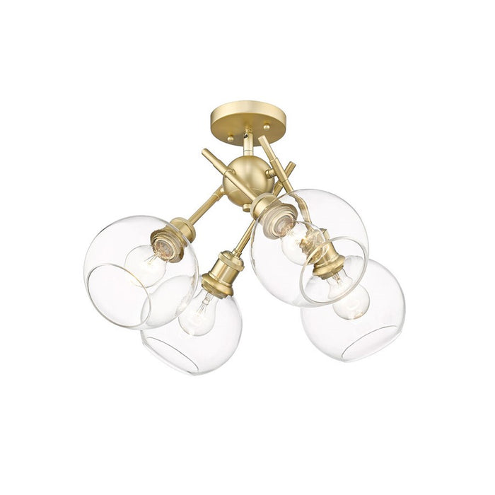 Golden Axel 4-Lt Semi-Flush, Champagne Bronze/Clear Glass