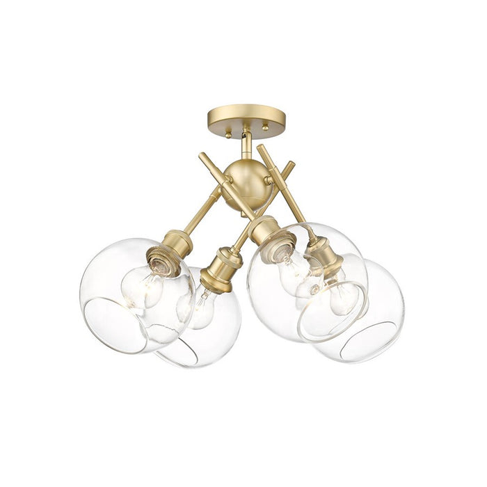 Golden Axel 4-Lt Semi-Flush, Champagne Bronze/Clear Glass