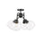 Golden Axel 4-Light Semi-Flush, Matte Black/Clear Glass