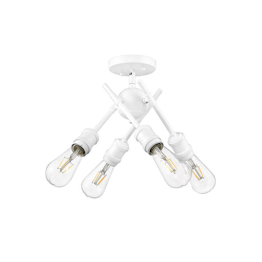 Golden Lighting Axel 4-Light Semi-Flush, Matte White/No Shade - 1945-SFWHT