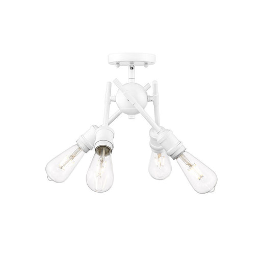 Golden Lighting Axel 4-Light Semi-Flush, Matte White/No Shade