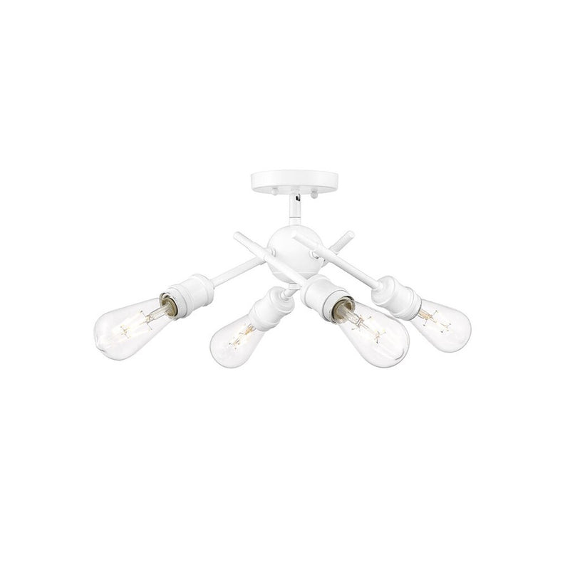 Golden Lighting Axel 4-Light Semi-Flush, Matte White/No Shade