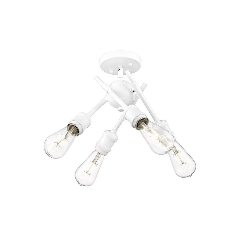Golden Lighting Axel 4-Light Semi-Flush, Matte White/No Shade