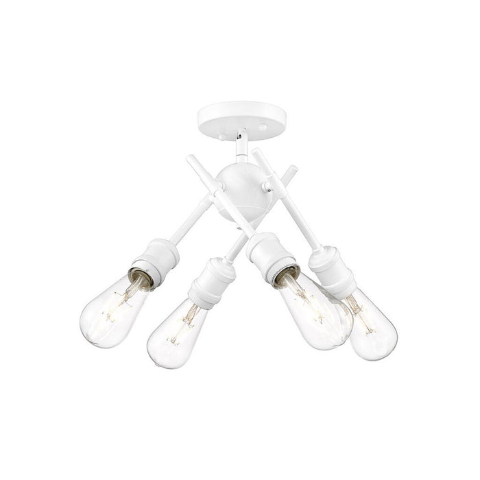 Golden Lighting Axel 4-Light Semi-Flush, Matte White/No Shade