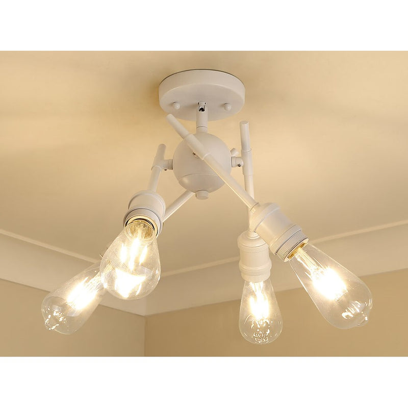 Golden Lighting Axel 4-Light Semi-Flush, Matte White/No Shade