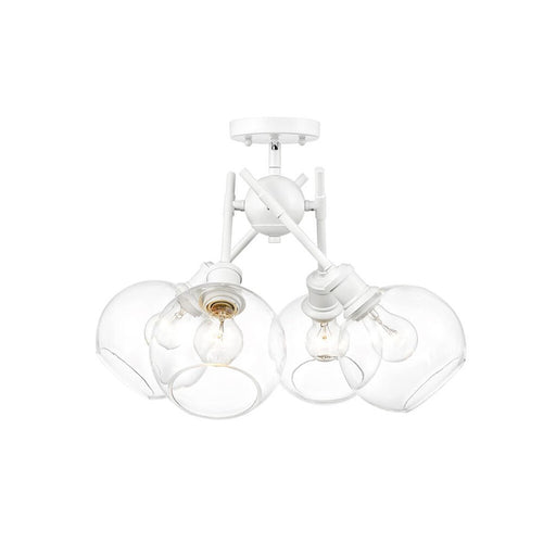 Golden Axel 4-Light Semi-Flush, Matte White/Clear Glass
