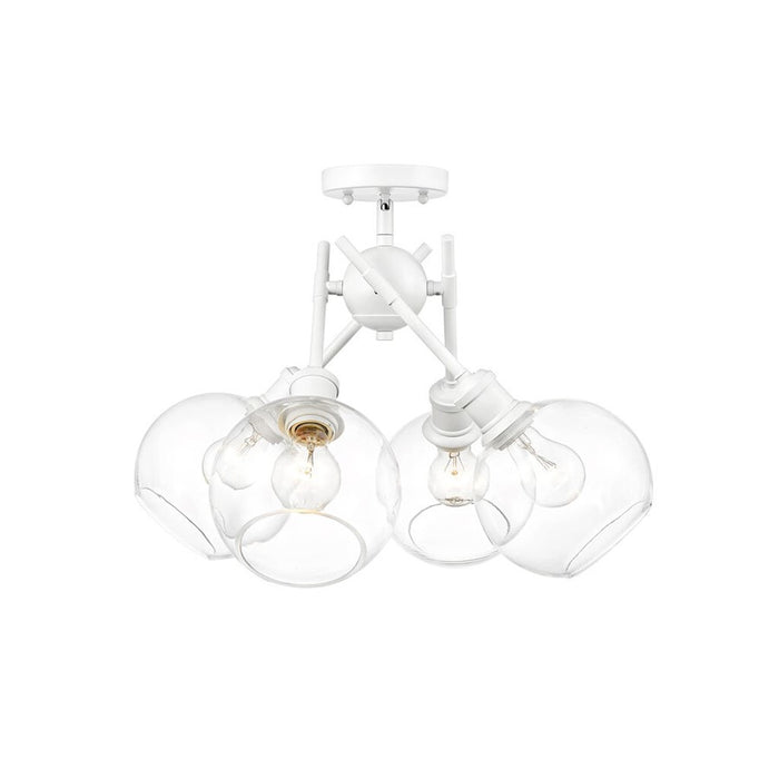 Golden Axel 4-Light Semi-Flush, Matte White/Clear Glass