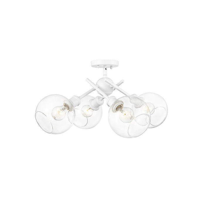 Golden Axel 4-Light Semi-Flush, Matte White/Clear Glass