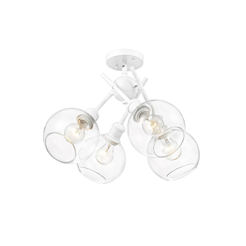 Golden Axel 4-Light Semi-Flush, Matte White/Clear Glass