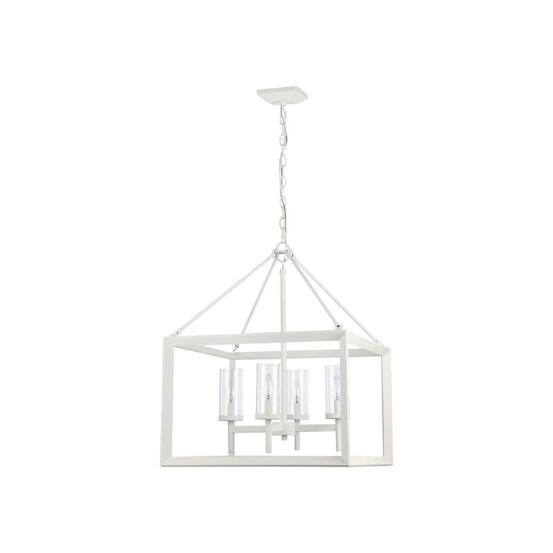 Golden Smyth 4-Light Chandelier, Natural White/Clear Glass