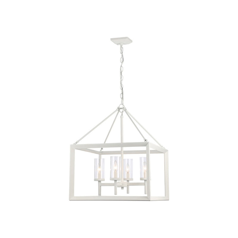 Golden Smyth 4-Light Chandelier, Natural White/Clear Glass