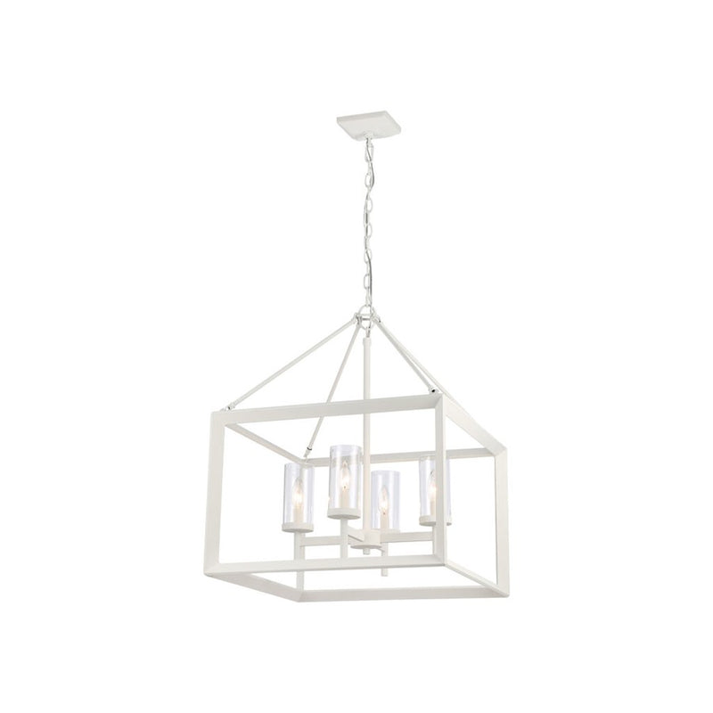 Golden Smyth 4-Light Chandelier, Natural White/Clear Glass