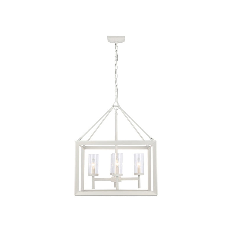 Golden Smyth 4-Light Chandelier, Natural White/Clear Glass