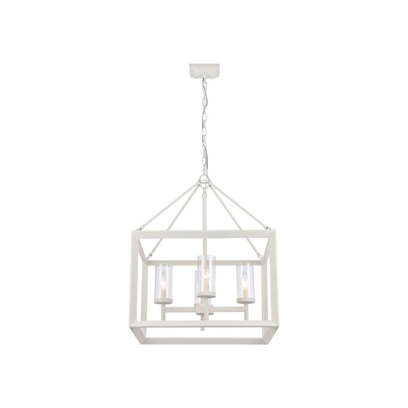 Golden Smyth 4-Light Chandelier, Natural White/Clear Glass