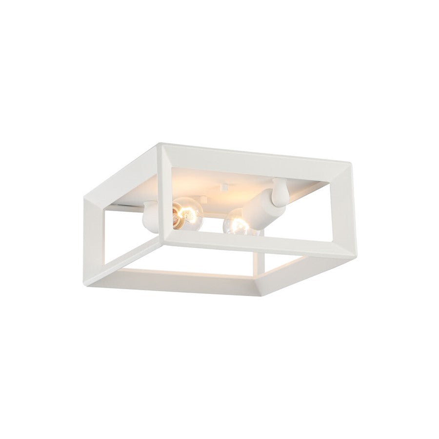 Golden Lighting Smyth 2-Light Flush Mount, Natural White/No Shade - 2073-FMNWT