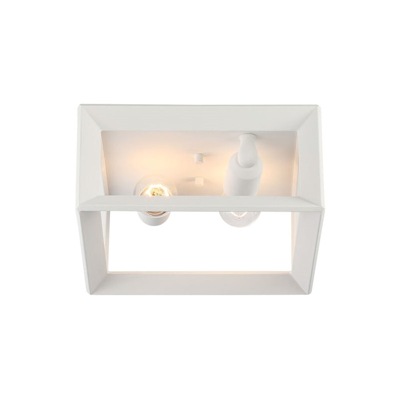 Golden Lighting Smyth 2-Light Flush Mount, Natural White/No Shade