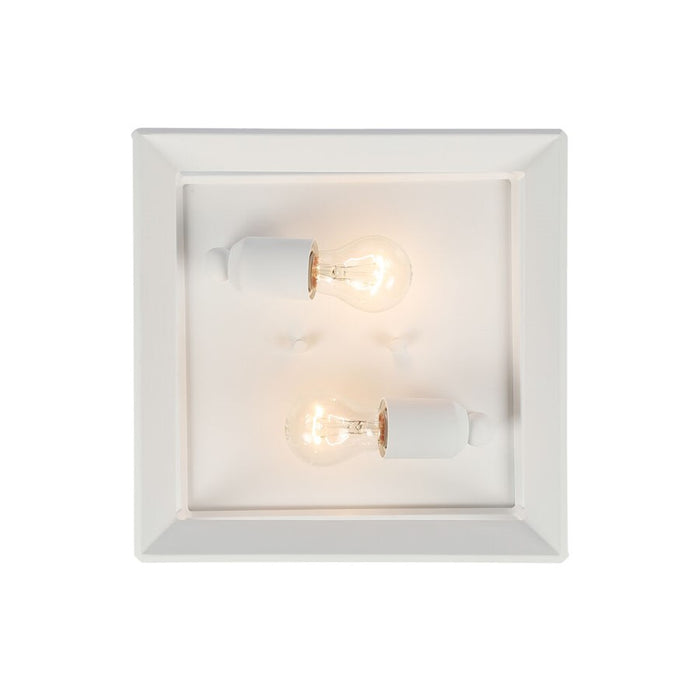 Golden Lighting Smyth 2-Light Flush Mount, Natural White/No Shade