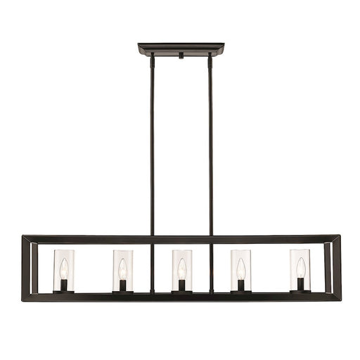 Golden Lighting Smyth Linear Pendant, Matte Black/Clear Glass