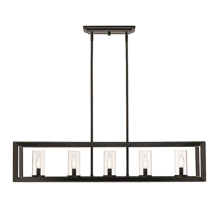 Golden Lighting Smyth Linear Pendant, Matte Black/Clear Glass
