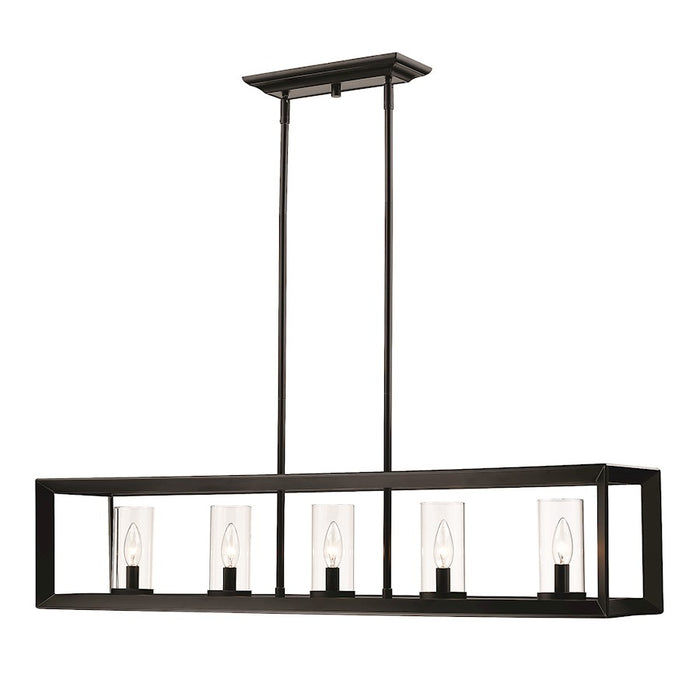 Golden Lighting Smyth Linear Pendant, Matte Black/Clear Glass