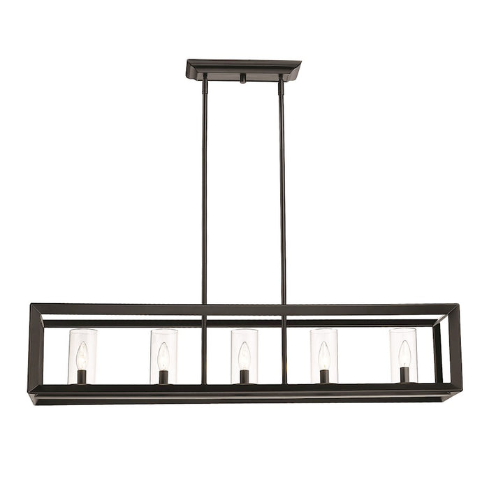 Golden Lighting Smyth Linear Pendant, Matte Black/Clear Glass