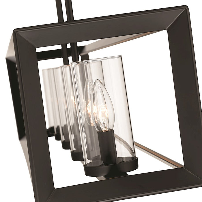 Golden Lighting Smyth Linear Pendant, Matte Black/Clear Glass