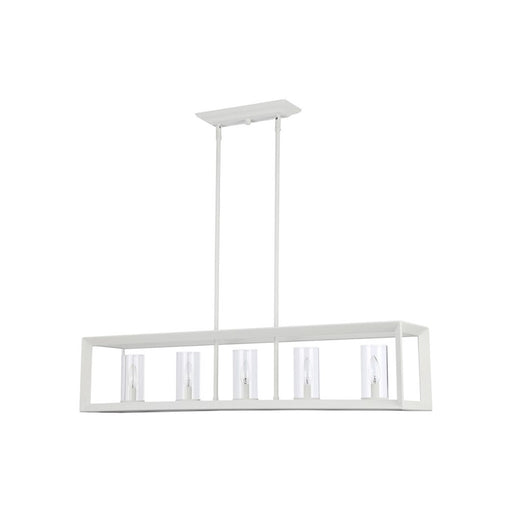 Golden Smyth 5-Light Linear Pendant, Natural White/Clear Glass