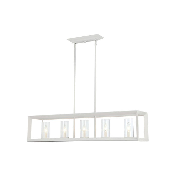 Golden Smyth 5-Light Linear Pendant, Natural White/Clear Glass