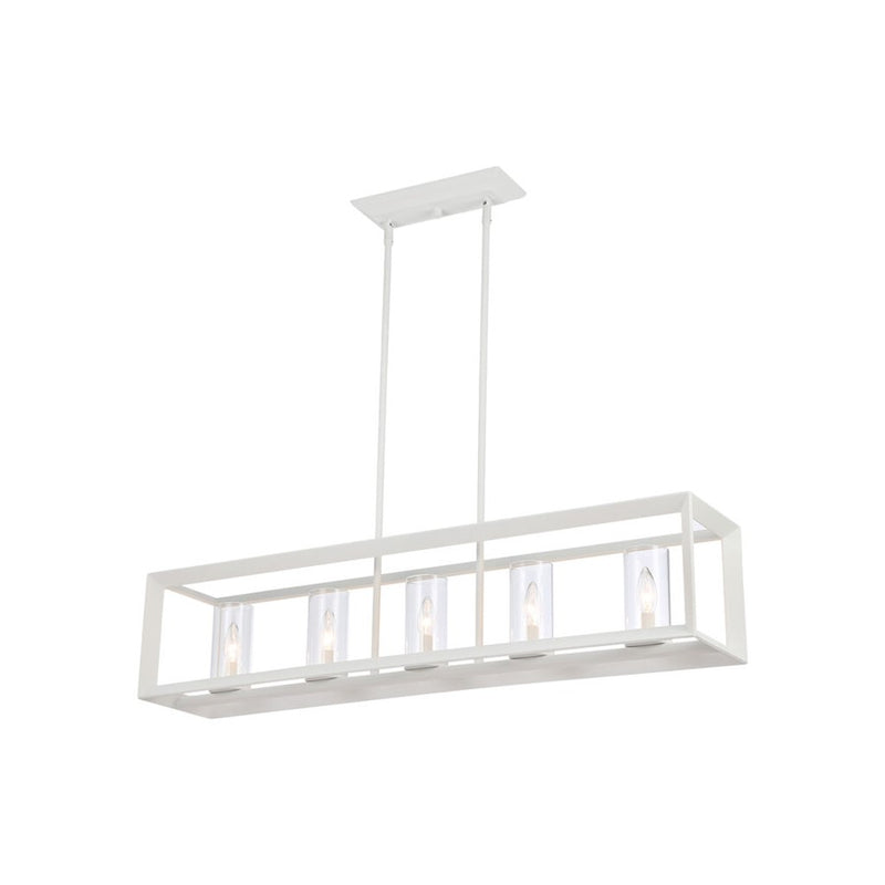Golden Smyth 5-Light Linear Pendant, Natural White/Clear Glass
