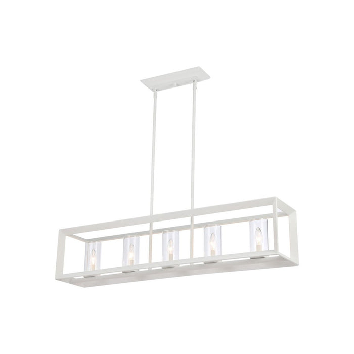 Golden Smyth 5-Light Linear Pendant, Natural White/Clear Glass