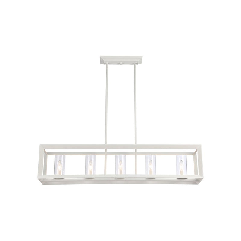 Golden Smyth 5-Light Linear Pendant, Natural White/Clear Glass