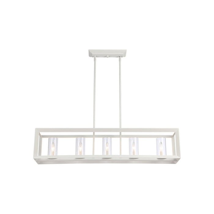 Golden Smyth 5-Light Linear Pendant, Natural White/Clear Glass