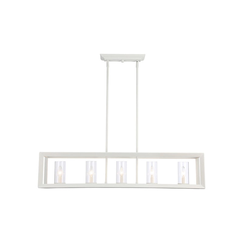 Golden Smyth 5-Light Linear Pendant, Natural White/Clear Glass